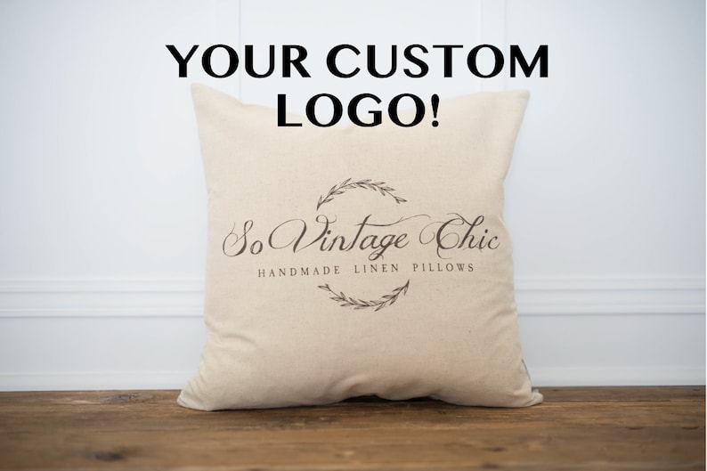Custom Logo Pillow Cover Etsy