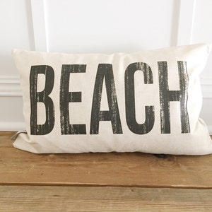 Distressed BEACH Pillow Cover