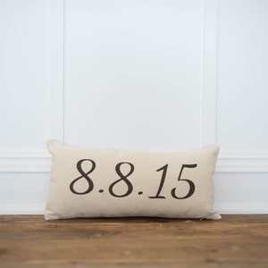 Mr. & Mrs. Custom Pillow Cover with Wedding Date 100% Linen Pillow Wedding Decor Wedding Gift Personalized Pillow shabby chic image 2