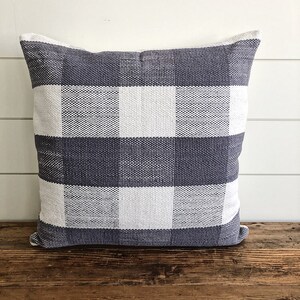 OPRUIMING 22x22 Charlotte Gray Buffalo Plaid Pillow Cover -grijze buffalo plaid kussen-grijs kussen -grijs kussen -grijs plaid -grijs geruit kussen