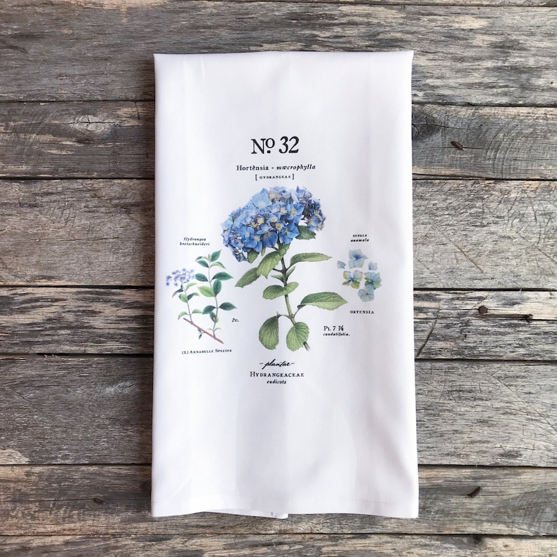 Hydrangea Botanical Tea Towel