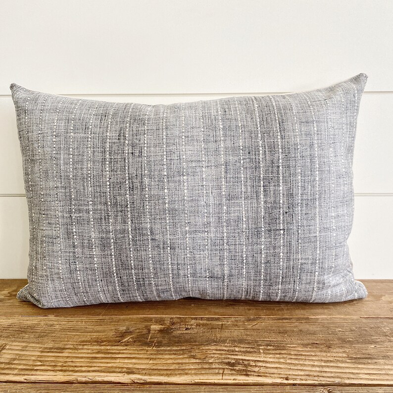 RAINEY Gray & White Striped Pillow Cover Neutral Pillow Etsy