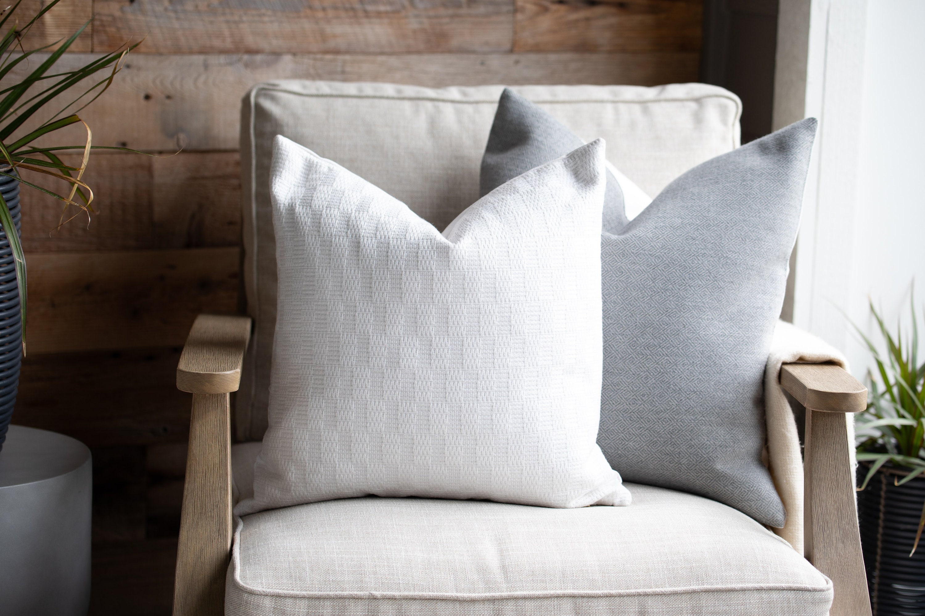 ALABASTER Innen/Außen Weißes Korbkissen Bezug Weißes | Etsy