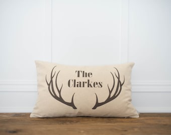 Almohada lumbar personalizada con diseño de astas de ciervo