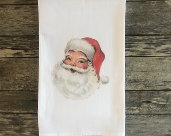 Santa Claus Christmas cotton tea towel/glass cloth Santa Claus Christmas cotton tea towel/glass cloth