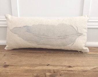 Watercolor Feather Pillow Cover