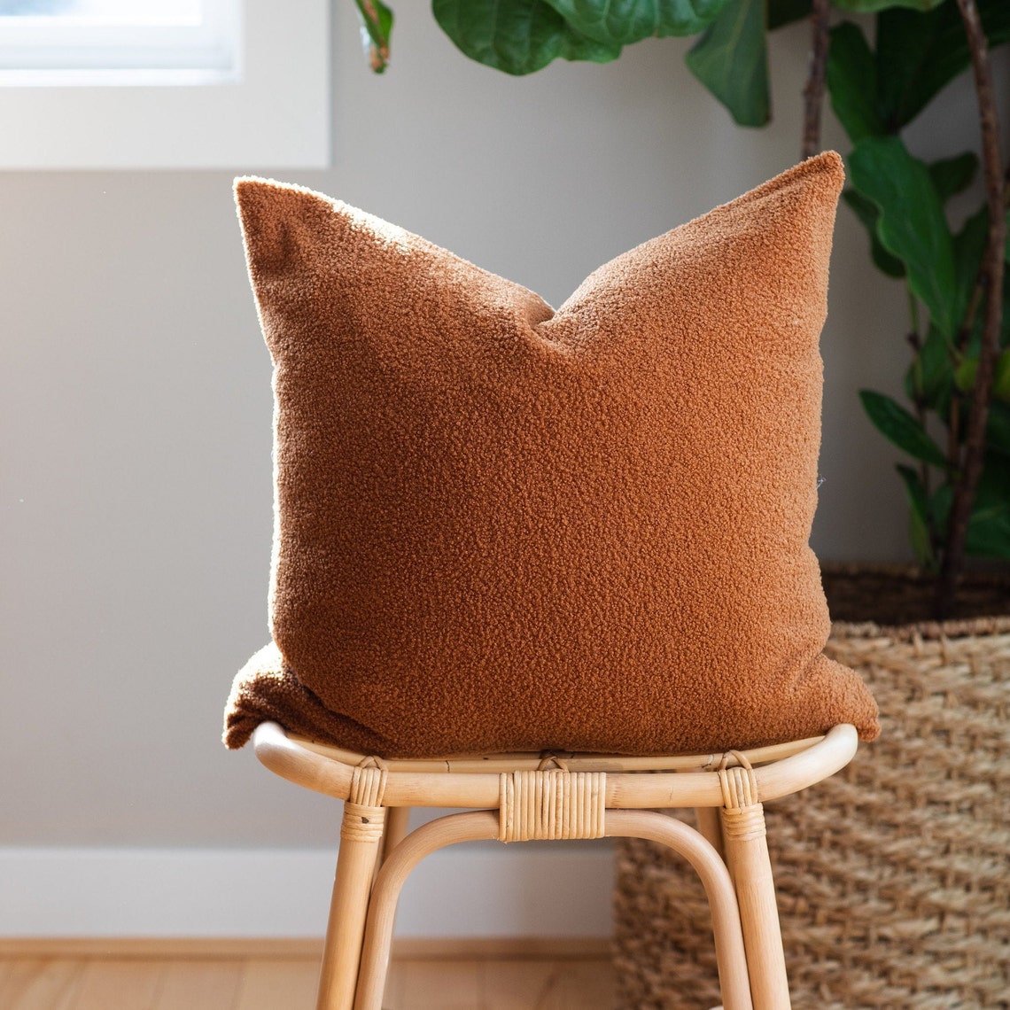 SUMMER Rust Bouclé Pillow Cover Rust Pillow Fall Pillow Etsy