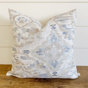 EVERLY || Pillow Cover • Neutral Pillow • Ivory pillow • Muted Color Pillow • Floral Throw Pillow • Spring Pillow • Blue Floral Pillow