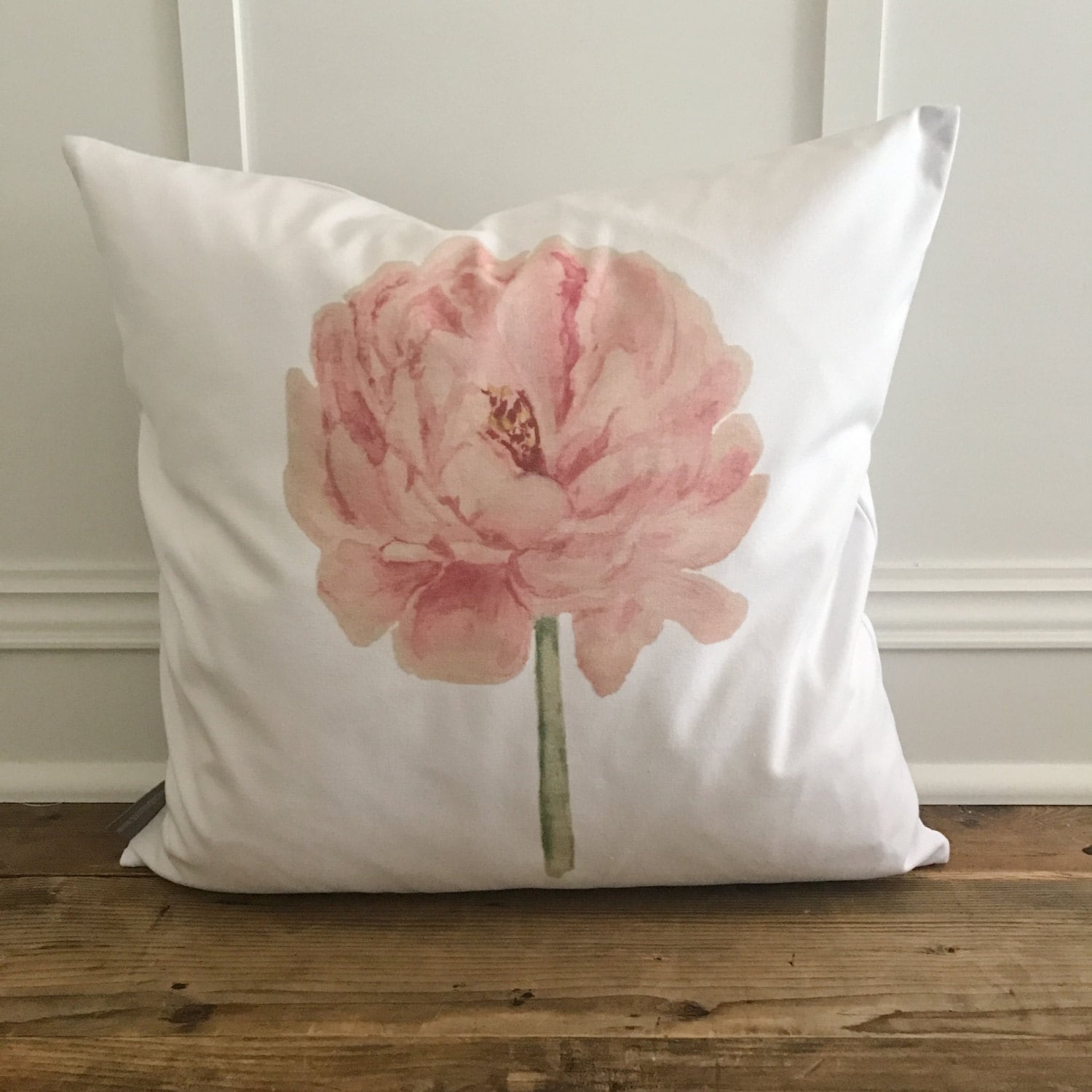 Watercolor Peony Pillow Cover Spring Pillow Mothers Day Etsy
