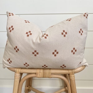 DOLLY Ivory & Rust Pillow Cover Neutral Throw Pillow Ivory and Rust Throw Pillow Ivory and Rust Accent Pillow Lumbar Pillow image 3