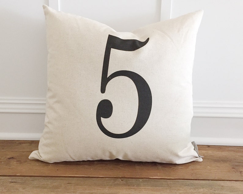 Typography Number Pillow Cover image 1