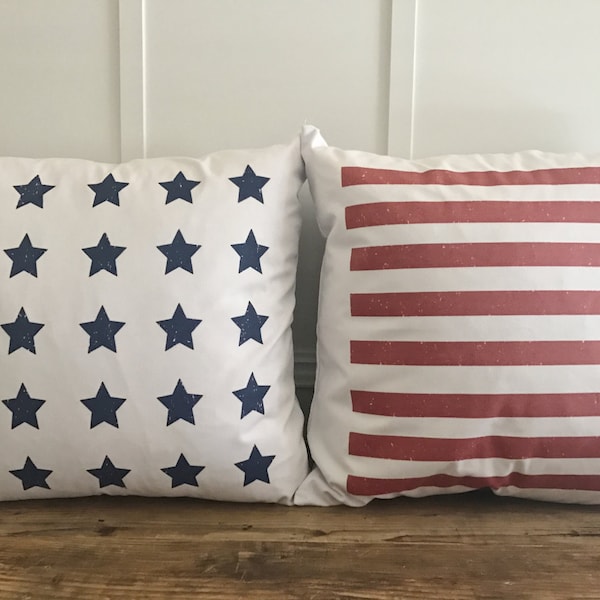 American Flag Pillow Cover Set - Fourth of July Decor- 4th of July Decor - 4th of July Pillow - Fourth of July Pillow- Flag