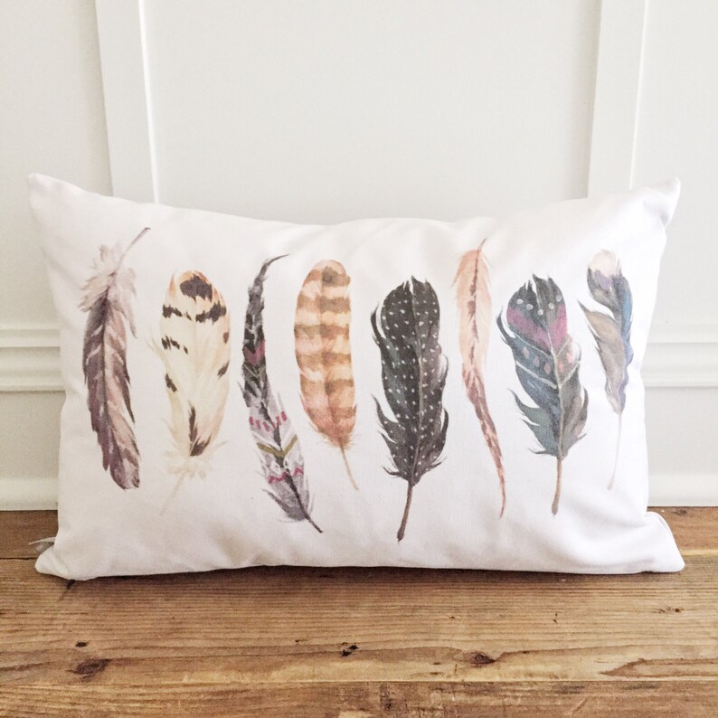 Feather Pillow Cover Design 1 Etsy