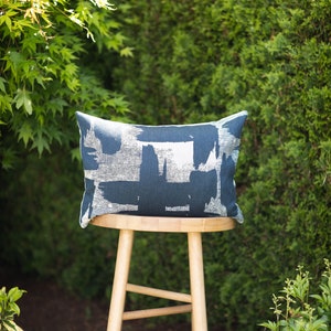 COBALT || Indoor/Outdoor Navy & White Abstract  Pillow Cover ∙ Outdoor Pillow ∙ Indigo Pillow ∙ Indigo and White Pillow ∙ Outdoor Lumbar