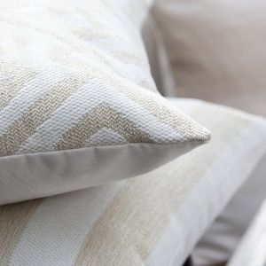 LATTE Natural & Ivory Geometric Indoor/Outdoor Pillow Cover Waterproof Pillow Outdoor Lumbar Pillow Ivory Outdoor Pillow image 4