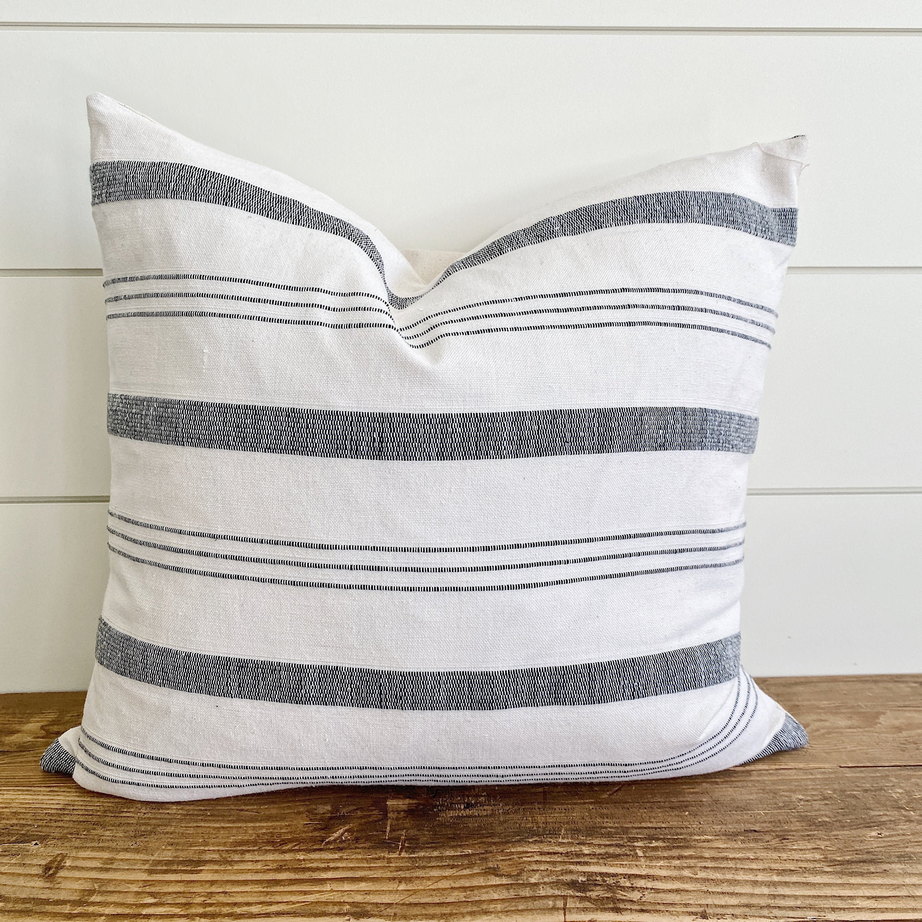 navy stripe pillow