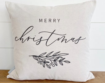 Merry Christmas Calligraphy Pillow