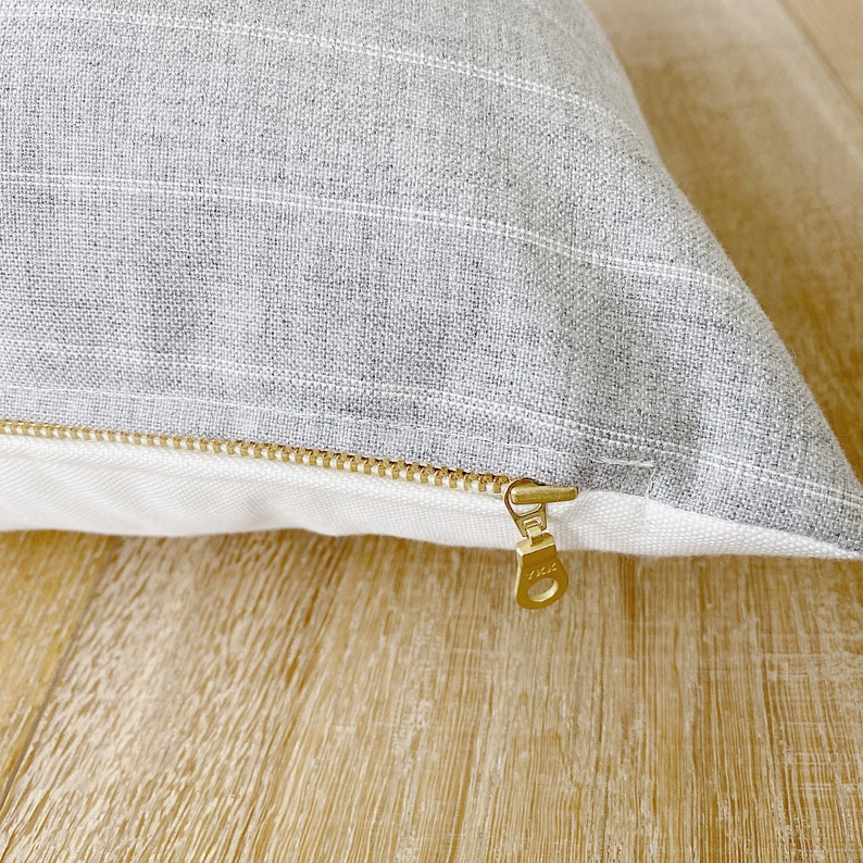 CREW Sunbrella Indoor/outdoor Gray & White Pillow Cover - Etsy