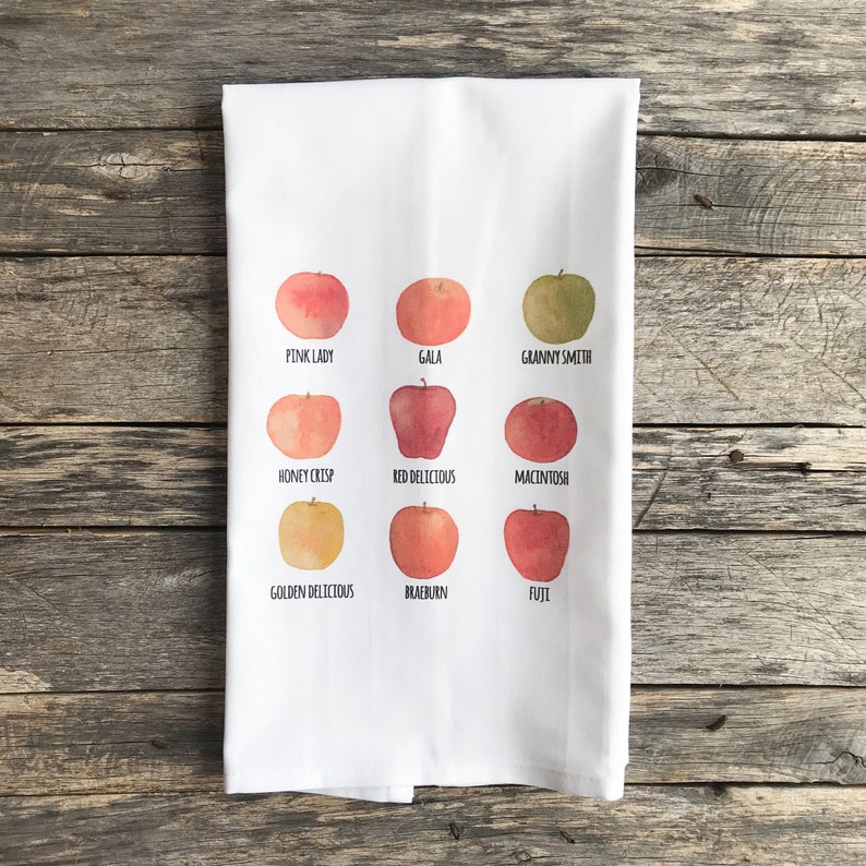 Watercolor Apples Tea Towel image 1