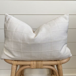 KIAH || Ivory Window Pane Pillow Cover ∙ Window Pane Plaid  ∙ Ivory Pillow Cover  ∙ Neutral Throw Pillow  ∙ Throw Pillow ∙ Lumbar Pillow