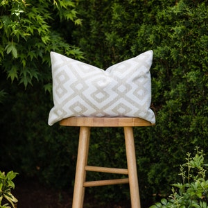 LATTE Natural & Ivory Geometric Indoor/Outdoor Pillow Cover Waterproof Pillow Outdoor Lumbar Pillow Ivory Outdoor Pillow image 2