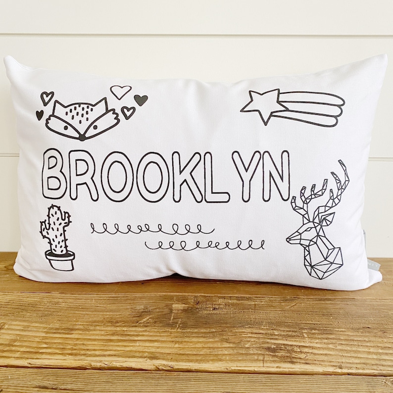 Kids Custom Coloring Pillow Cover multiple Designs Kids Etsy