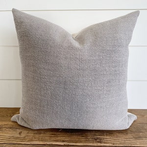 MACY || Taupe Belgian Linen Pillow Cover • Neutral Pillow •  Neutral Linen Pillow •  Tan Pillow • Lumbar Pillow • Euro Sham • Natural Linen