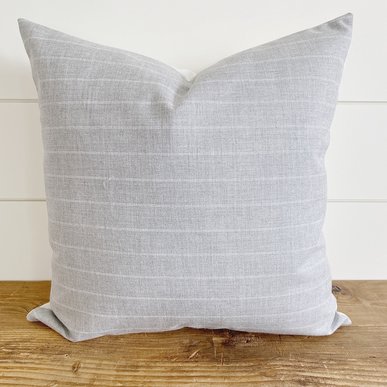 SUNBRELLA Indoor/Outdoor Crew Gray & White Pillow Etsy