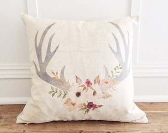 antler throw pillow