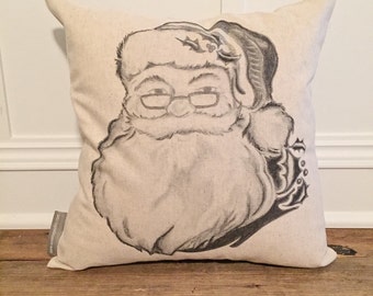 Hand Drawn Santa Pillow Cover