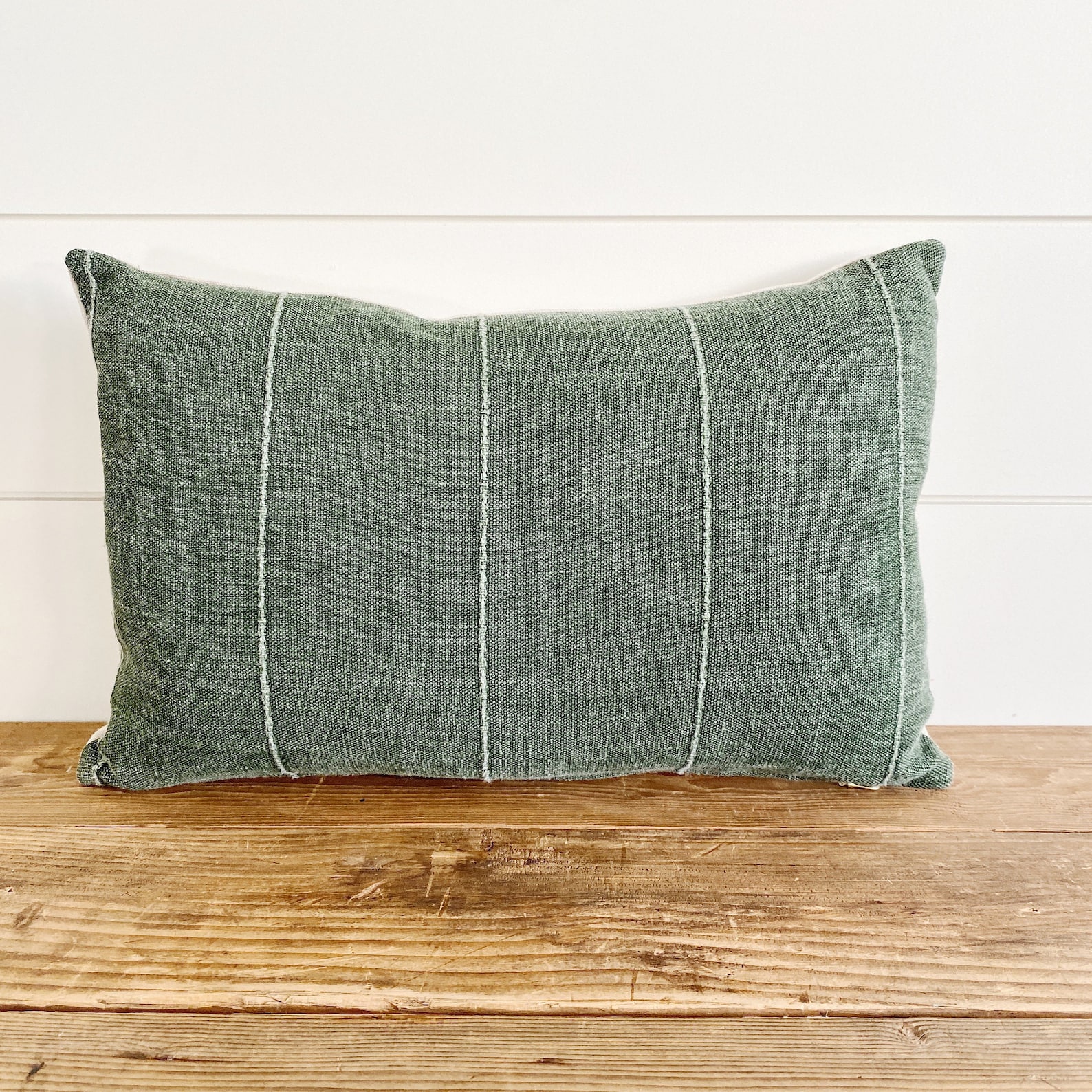 TRUETT Dark Green Linen Pillow Cover Green Pillow Green Etsy