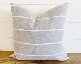 gray striped throw pillows