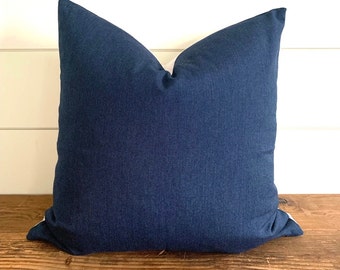 INDIGO || Navy Indoor/Outdoor Pillow Cover ∙ Outdoor Pillow ∙ Indigo Pillow ∙ Navy Stripe Pillow ∙ Navy Pillow ∙ Outdoor Lumbar