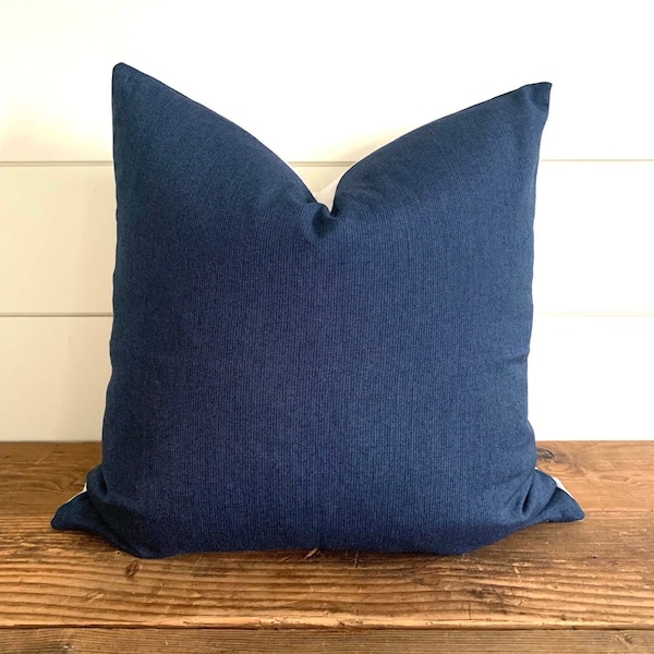 INDIGO || Navy Indoor/Outdoor Pillow Cover ∙ Outdoor Pillow ∙ Indigo Pillow ∙ Navy Stripe Pillow ∙ Navy Pillow ∙ Outdoor Lumbar