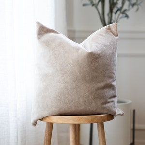 EVY || Warm Brown Suede Pillow Cover (Faux) •Neutral Throw Pillow • Neutral Pillow • Faux Suede Pillow • Neutral Sham •Neutral Lumbar Pillow