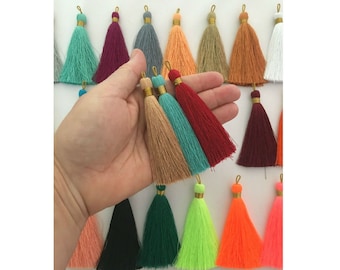 Long Silky Luxe Jewelry Making Tassels / Mala Necklace Tassels / Earring Tassels / Tassels for Design / Handmade Tassels / You Choose Colors