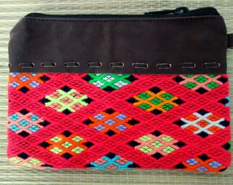 Vintage Embroidered Hmong Clutch Purse, Handmade OOAK Wristlet, Coin Purse, iPhone Purse, Clutch Purse, Clutch Wallet, Zipper Pouch,