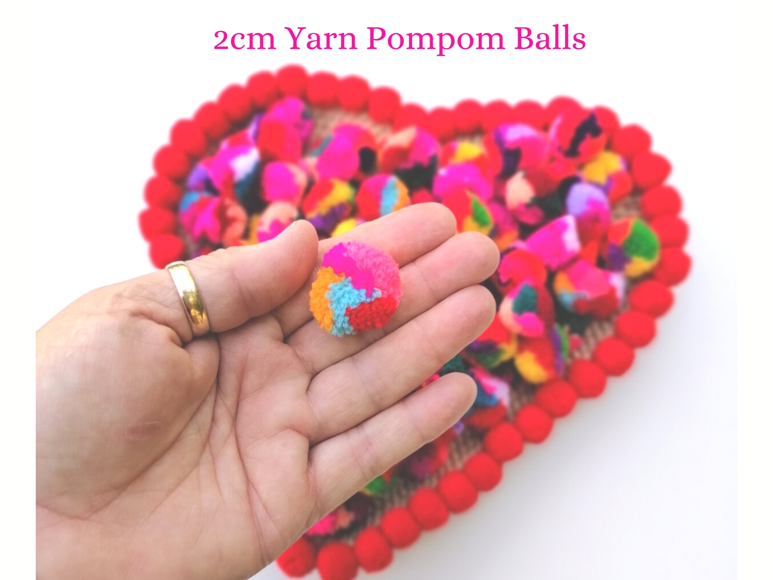 Yarn Wool Pompom Balls Rainbow Pom Poms Size, Approx. 2CM 18 20mm Small Pom  Handmade Balls Wholesale Bulk Fast Shipping 