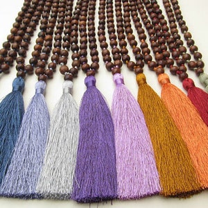 3pcs Long Boho Tassel Necklaces for Women Bohemian Beaded Prayer Beads Mala Style Hippie Style Yoga Summer Beach Ibiza Festival Colorful image 5