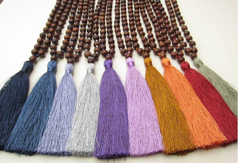 3pcs Long Boho Tassel Necklaces for Women Bohemian Beaded Prayer Beads Mala Style Hippie Style Yoga Summer Beach Ibiza Festival Colorful image 5