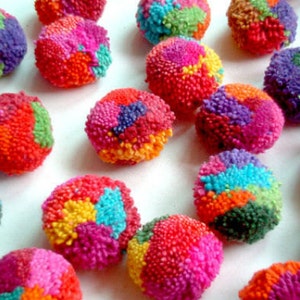 1 Cotton POM POMS, 25pcs Multi Colored Fluffy Pompoms, Handmade Craft Supplies,PomPom Ball, Round Wool Pom Pom, Party Decor Art Supplies image 1
