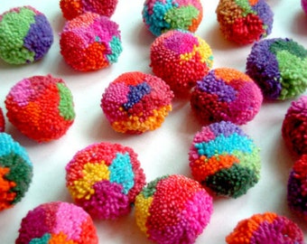 1" Cotton POM POMS, 25pcs+ Multi Colored Fluffy Pompoms, Handmade Craft Supplies,PomPom Ball, Round Wool Pom Pom, Party Decor Art Supplies