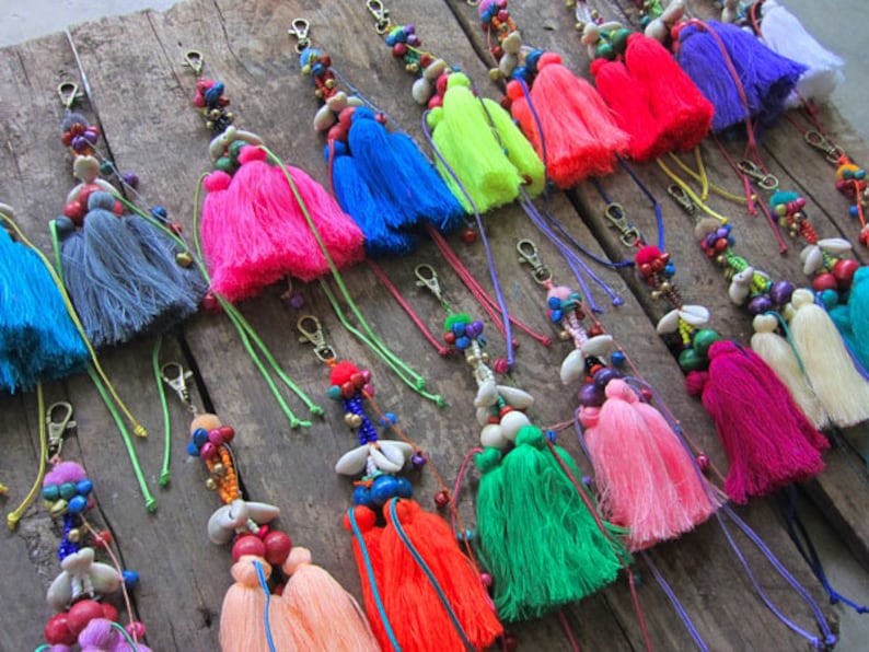 25pcs Wholesale Tassel Keychain Colorful Tassel Bag Charm Etsy