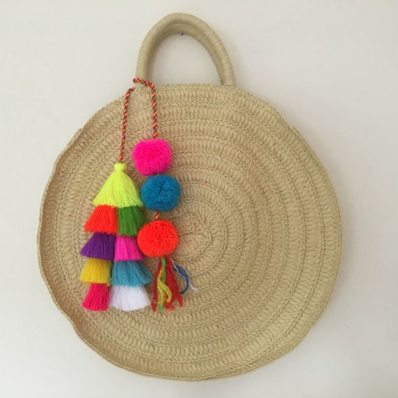 Tassel Pompoms for Handbags Straw Bag Tassel Charm Beach Bag | Etsy