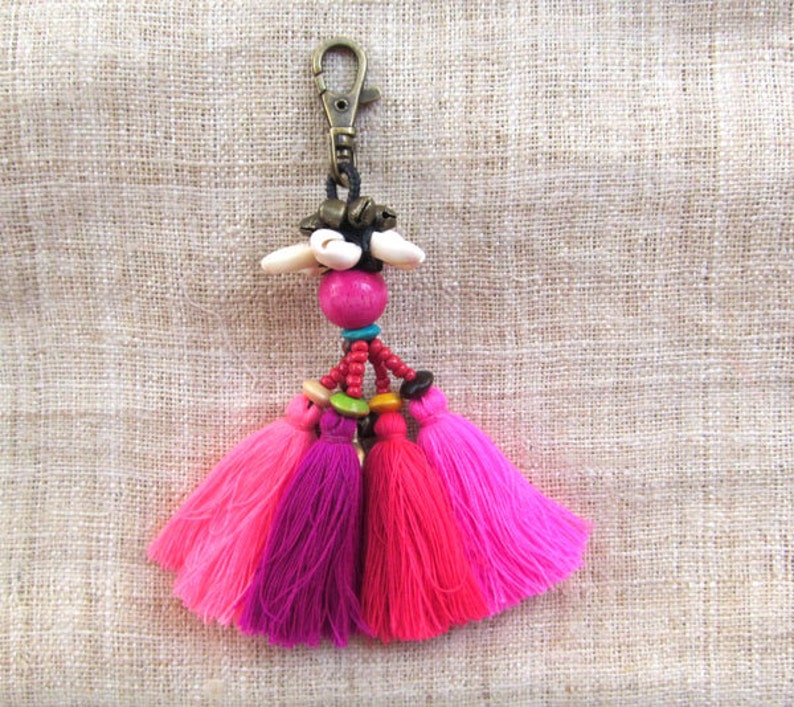 Pinks Tassel Keychain Tassel Purse Charm Tassel Purse Etsy