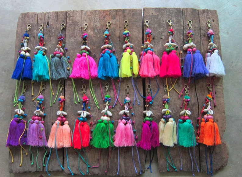 25pcs Wholesale Tassel Keychain Colorful Tassel Bag Charm Etsy