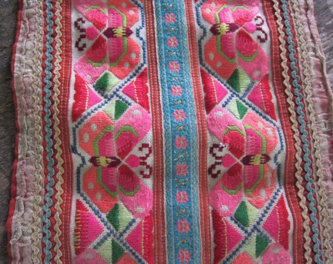 Hmong Vintage Fabric Hmong Fabric hand embroidered fabric A41 Etsy