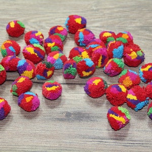 1 Cotton POM POMS, 25pcs Multi Colored Fluffy Pompoms, Handmade Craft Supplies,PomPom Ball, Round Wool Pom Pom, Party Decor Art Supplies image 4