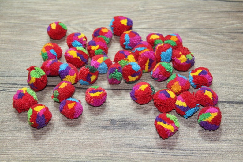 1 Baumwoll POM POMS, 25 Stk bunte flauschige Pompons, Handarbeit, PomPom Ball, Runde Wolle Pom Pom Pom Pom, Party Deko Art Supplies Bild 4