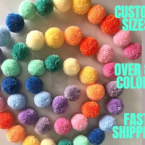 1 « Petit fil Pom Pom, Pompons faits à la main, Boules de fournitures artisanales, Pom de fête, Boules de fil, Guirlande Pom Poms, , Couleurs assorties 50 + Pom Pom